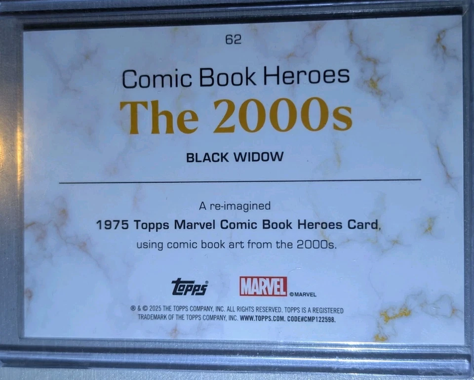 SSP BLACK WIDOW 🔥 2025 Topps Marvel Comic Book Heroes 1975 Gold /24 😳 RARE 😳 - Image 3 of 4