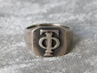 Vintage PHI TAU Faternity Signet Sterling Silver School Men's Ring Sz6 5.5g — photo 2