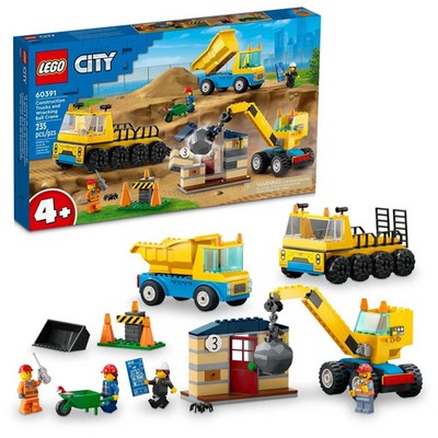 LEGO 60391 City Construction Trucks and Wrecking Ball Building Kit 235 Pcs New