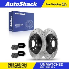 Rear Drilled Slotted Brake Rotors Premium Ceramic Pads for 2016-2018 Audi Q3