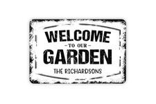 Personalized Welcome Garden Sign - Custom Metal Art