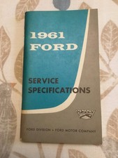 Original 1961 Ford Service Specifications Manual Thunderbird Falcon Truck Van