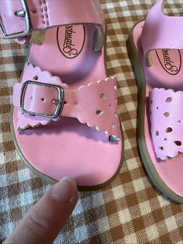 Footmates Kids Girls Infant Pink Leather Ariel Sandal Size 5 - Picture 2 of 9
