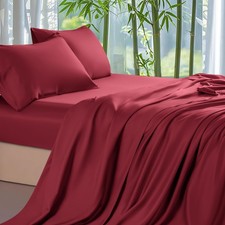 Shilucheng 100 Viscose Derived from Bamboo Sheets King King, 15 - Burgundy