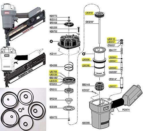 O-ring Kit For Senco Framing Nailer Framepro 701-Xp 702-Xp 751 752 600