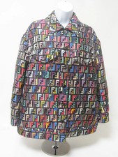 FENDI giacca blouson donna multi logo borchie taglia 38 nera usata