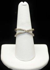 Sterling Silver Criss Cross Design Ring SZ 7.5 FMF157
