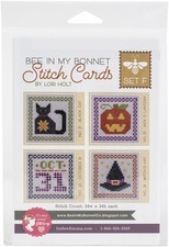 It's Sew Emma Stitch Cards 4/Pkg-Bee In My Bonnet Set F By Lori Holt