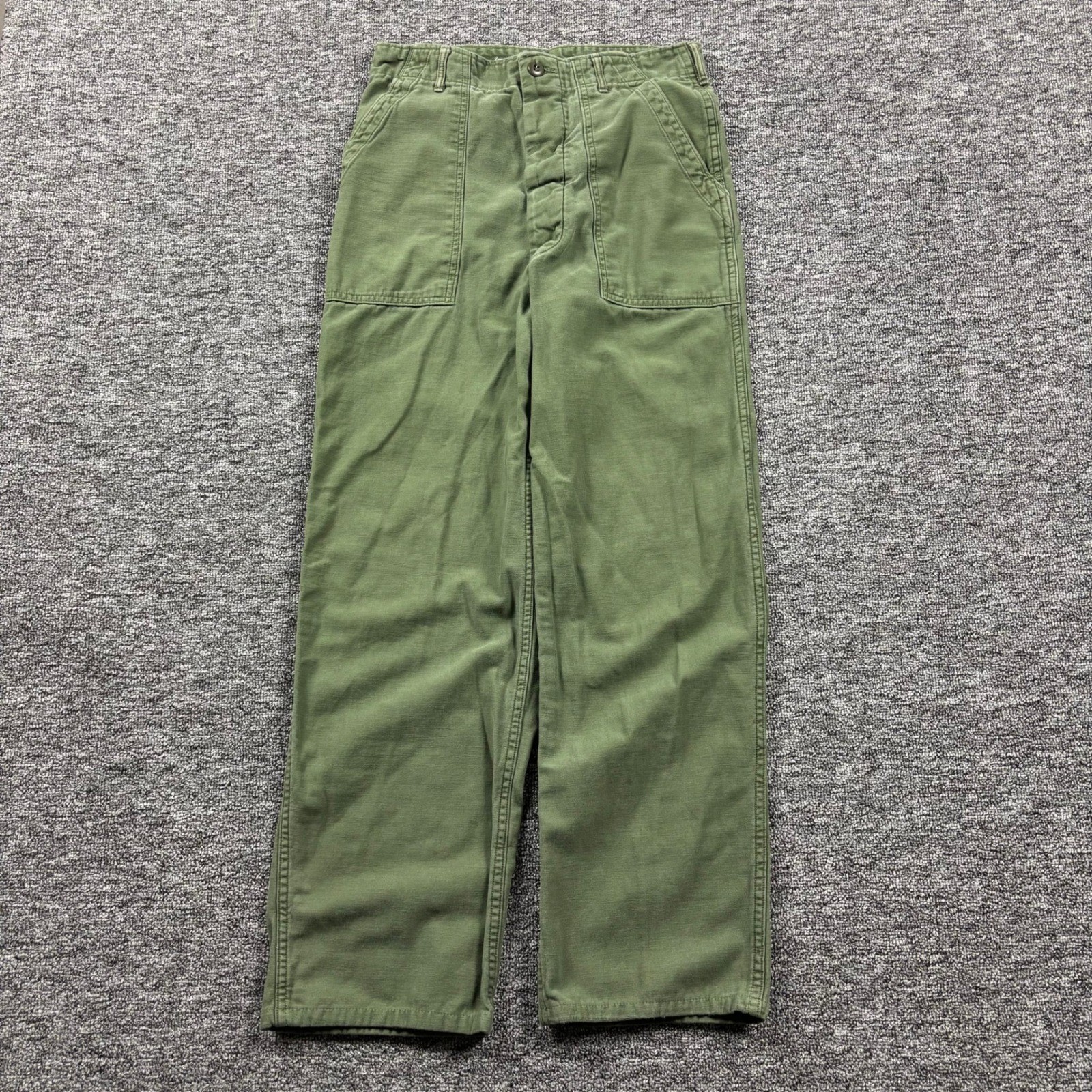 Vintage 60s Military OG-107 Type 1 Sateen Utility Fatigue Olive Green Size 32x33