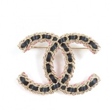 Chanel Coco Mark Brooch Women Gold One Size