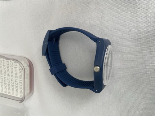 Swatch Blue SUON127 41mm Watch Green New Battery 2017 Case Certificate - Picture 4 of 9
