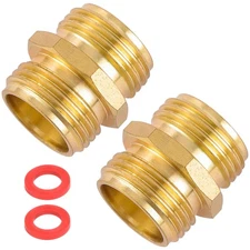 Sanpaint Garden Hose Connector Male to Male Hose Adapter 2 Pack 3/4 Inch Bras...