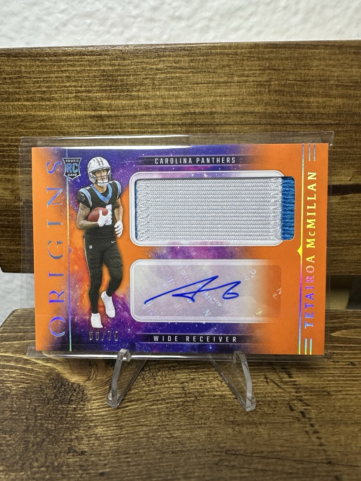 2025 Origins Tetairoa McMillan Orange Rookie Jumbo Patch Auto RPA (RC) /75