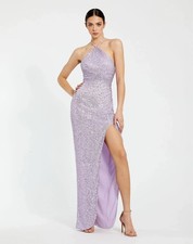 Women's Mac Duggal Sequin Halter Dress in Lavender Sz 2
