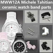 Michele MWW12A Small white black 36mm size Ceramic watch band parts links