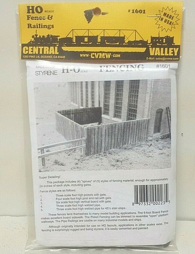 Central Valley Model Works ~ HO Scale ~ New 2025 ~ Fences & Railings Set ~ 1601 - Picture 3 of 3