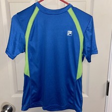 Fila Boys Quick Dry T Shirt Blue Kids Large 14/16