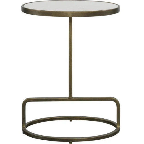 Uttermost Jessenia Transitional Marble and Metal Accent Table in White - Picture 3 of 5