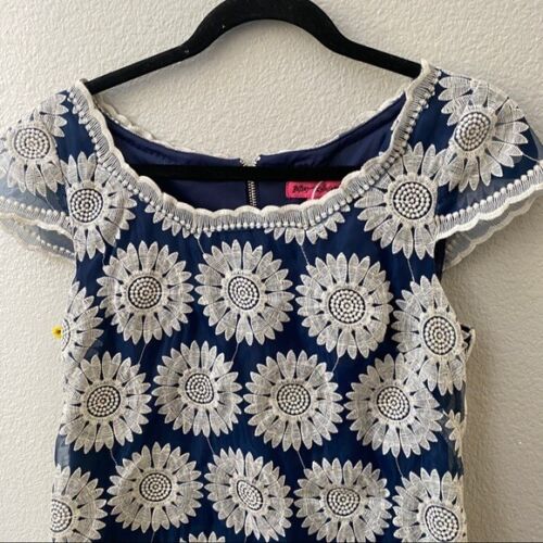 BETSEY JOHNSON mini abito margherita floreale blu bianco - Foto 2 di 6