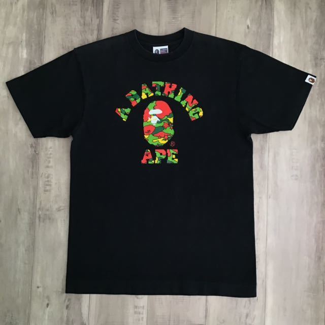 vintage BAPE psyche camo college logo T-shirt Black A Bathing Ape  
