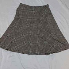 Vintage Y2K BFA Classics Houndstooth Academia Grunge Pull On Tulip Midi Skirt