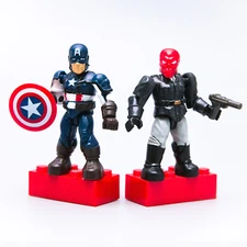 2011 Mega Bloks Marvel Series 2 CAPTAIN AMERICA -&- RED SKULL Micro Figures
