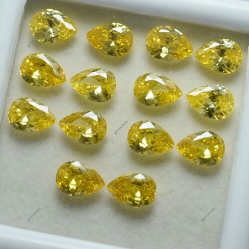 9 Pcs Natural Sapphire Yellow Beautiful Pear Cut CERTIFIED Loose Gemstone