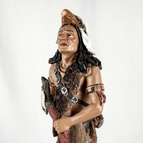 Native American Lakota Tribe Chief Getting War Vintage Figurine Statue Sculpture - Picture 6 of 12