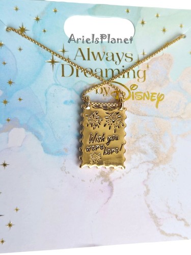 2025 Disney Parks Always Dreaming Cinderella Castle Wish You Were Here Necklace - Picture 2 of 5