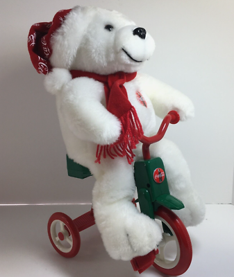 Animated Coca-Cola Polar Bear on Tricycle 15 in 