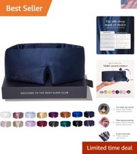 Silk Sleep Mask. Face-Hugging, Padded Silk Cocoon for Luxury Sleep in Total D...