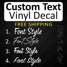 Custom Text Vinyl Decal Sticker Window Lettering | Handwritten Script Style 753