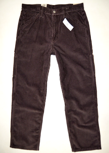 men LEVIS 568 LOOSE STRAIGHT CARPENTER JEANS W32 L32 Skateboard surf brown cords - Picture 5 of 24