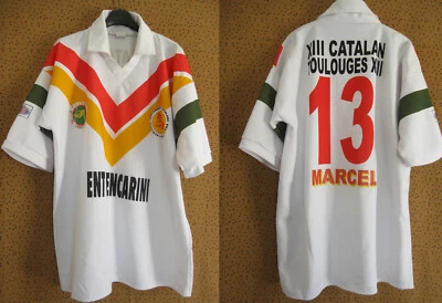 Maillot Rugby Dragons Catalans Porté #13 Perpignan Toulouges vintage - L - Photo 1/4