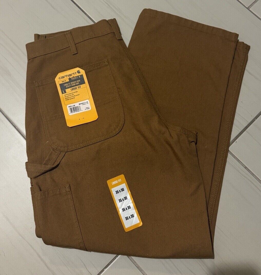 Carhartt Men's Washed Duck Work Dungaree Pant Carhartt Brown 35W x