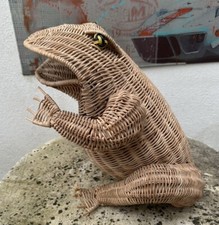 Rattan-Frosch Stehsammler Peddigrohr Korb-Frosch Wollkorb Zeitungsständer