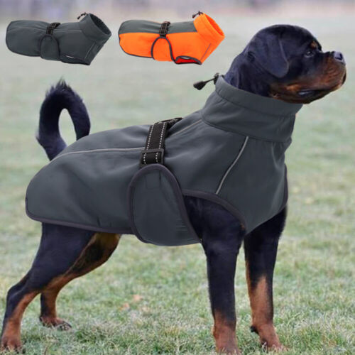 Dog Coats for Large Dogs Winter Waterproof Boxer Clothes Warm Fleece Vest Jacket - Afbeelding 1 van 14