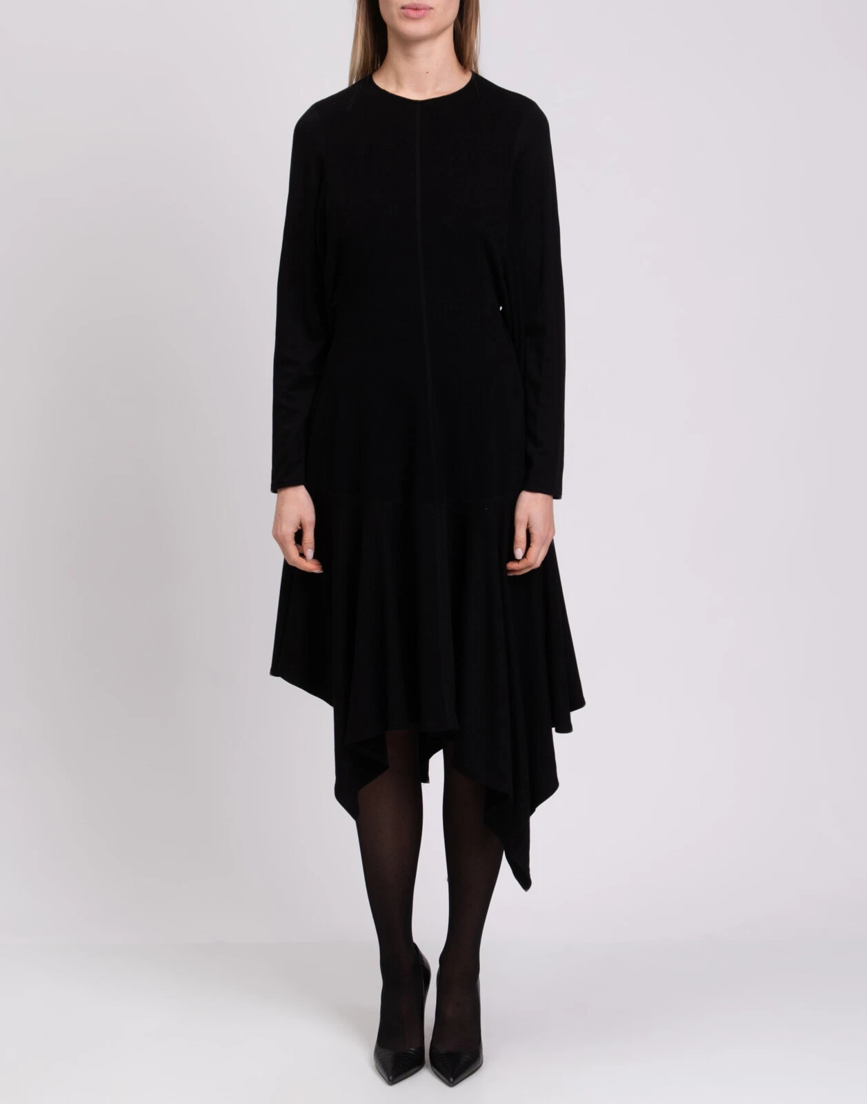 Abito con orlo asimmetrico Loewe RRP€1300 FR38 US6 UK10 M manica drappeggiata Made in France