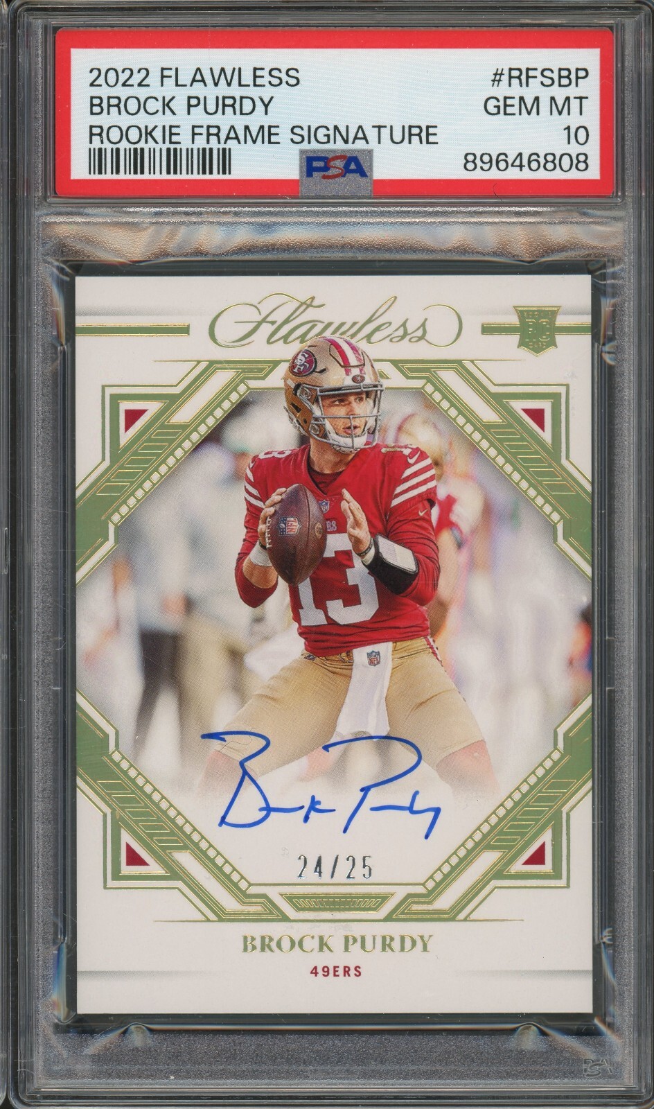 Brock Purdy Panini Flawless Rookie Showcase Materials #RSBP Base