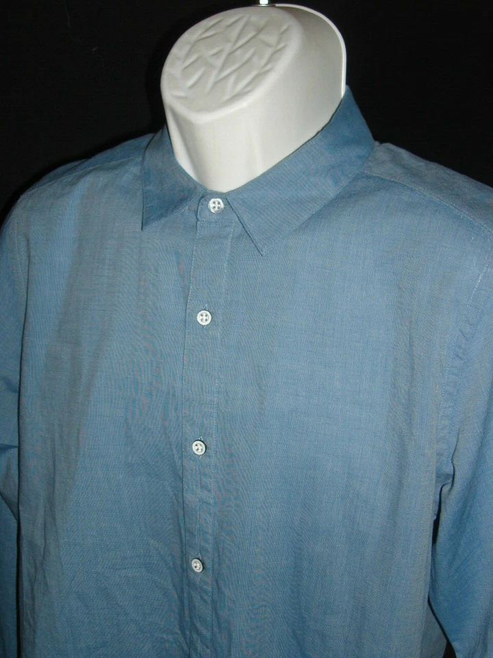 Travis Matthew Solid Blue 100% Cotton L/S Button Ft. Shirt Sz. L - Image 2 of 4
