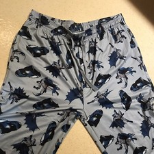 Mens Batman Bat Mobile Pajamas Size Large With drawstring and Button Closure.