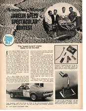 1968 AMC JAVELIN / BONNEVILLE SPEED SPECTACULAR CONTEST #3 ~ ORIG ARTICLE / AD