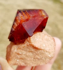 Arcanite Lab Grown Crystals Red-Brown Twinned Crystals From Poland    5.3 Cm's