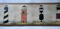 Wallpaper Border Designer Country Lighthouses On Coast With Maroon Trim, New, Fr on sale Wallpaper Border Designer Country Lighthouses On Coast With Maroon Trim, New, Fr on sale