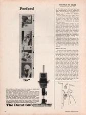 Durst - 606 Enlarger - Original Magazine Ad - 1965