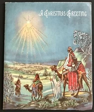 Beautiful Vintage 1960 Religious Christmas Card Luke:2:11 Wise Men- Sangamon