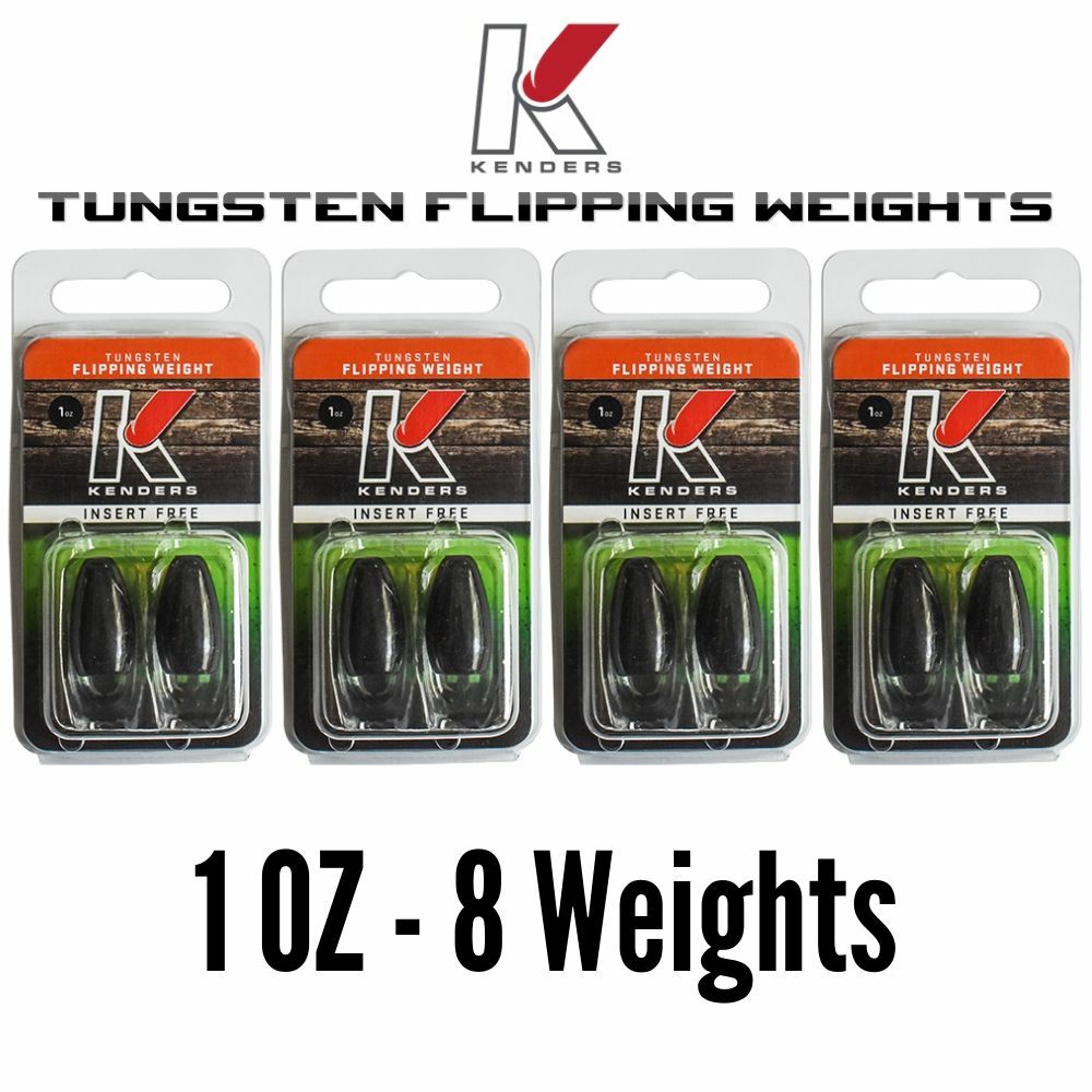 OZ BLACK Pack (8 Weights) TUNGSTEN Flipping Weights Bullet Weights