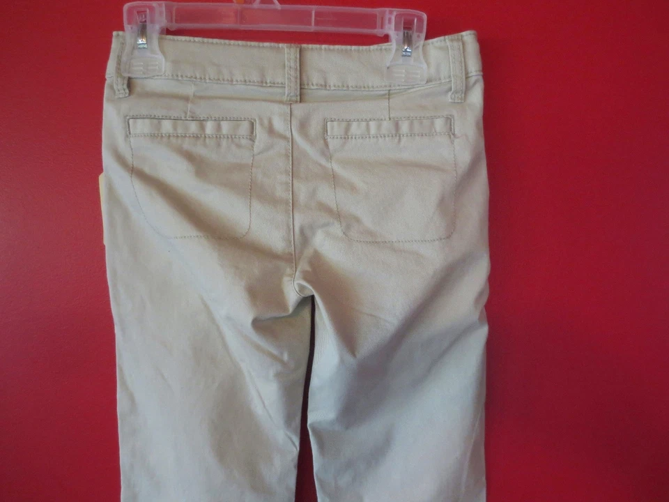NUEVO Pantalones Chinos Niña Talla 4 FADED GLORY Beige Caqui Corte Bota Cintura Ajustable Foto 4 de 4
