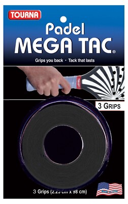 Tourna Mega Tac Padel Overgrip 3 Griffe auf Rolle schwarz