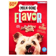 Milk-Bone Flavor Snacks Small Dog Biscuits, Flavored Crunchy Dog Treats, 60 oz